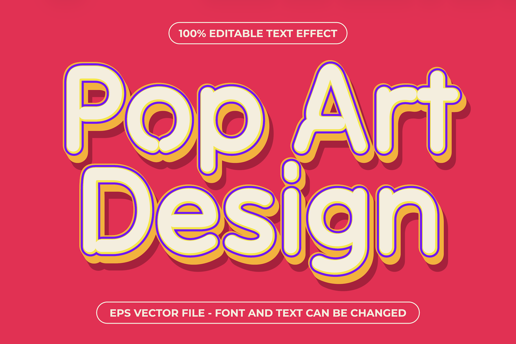 Pop art design 3d editable text effect