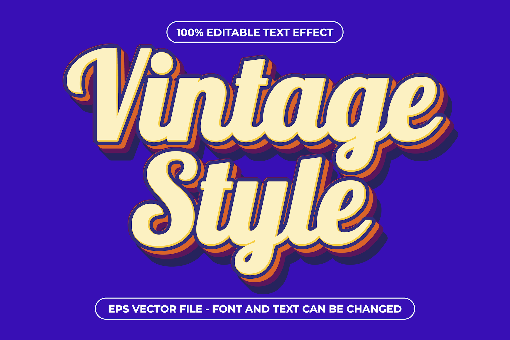 Vintage style 3d editable text effect